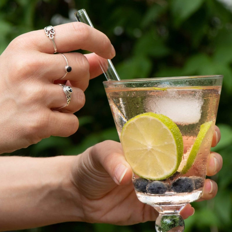 HÃ–LM HALM Glass Straws - Variety Pack: 6 Reusable Drinking Straws in 3 Sizes 2x 6 Inch, 2x 8 Inch, 2x 9 Inch + Plastic-Free Cleaning Brush - Made in Germany - Dishwasher Safe - Eco-Friendly - Image 4